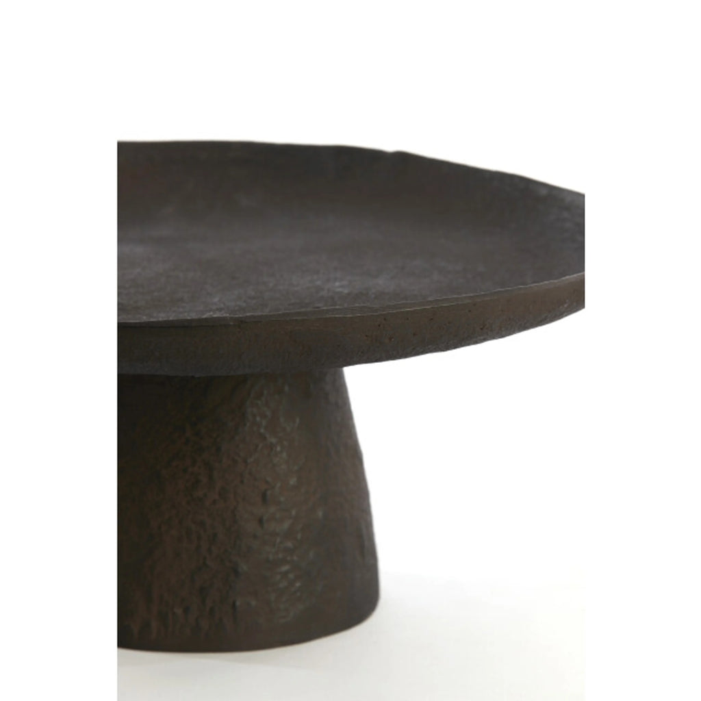 Schaal op voet Ø31x30,5x16 cm OTA donker bruin