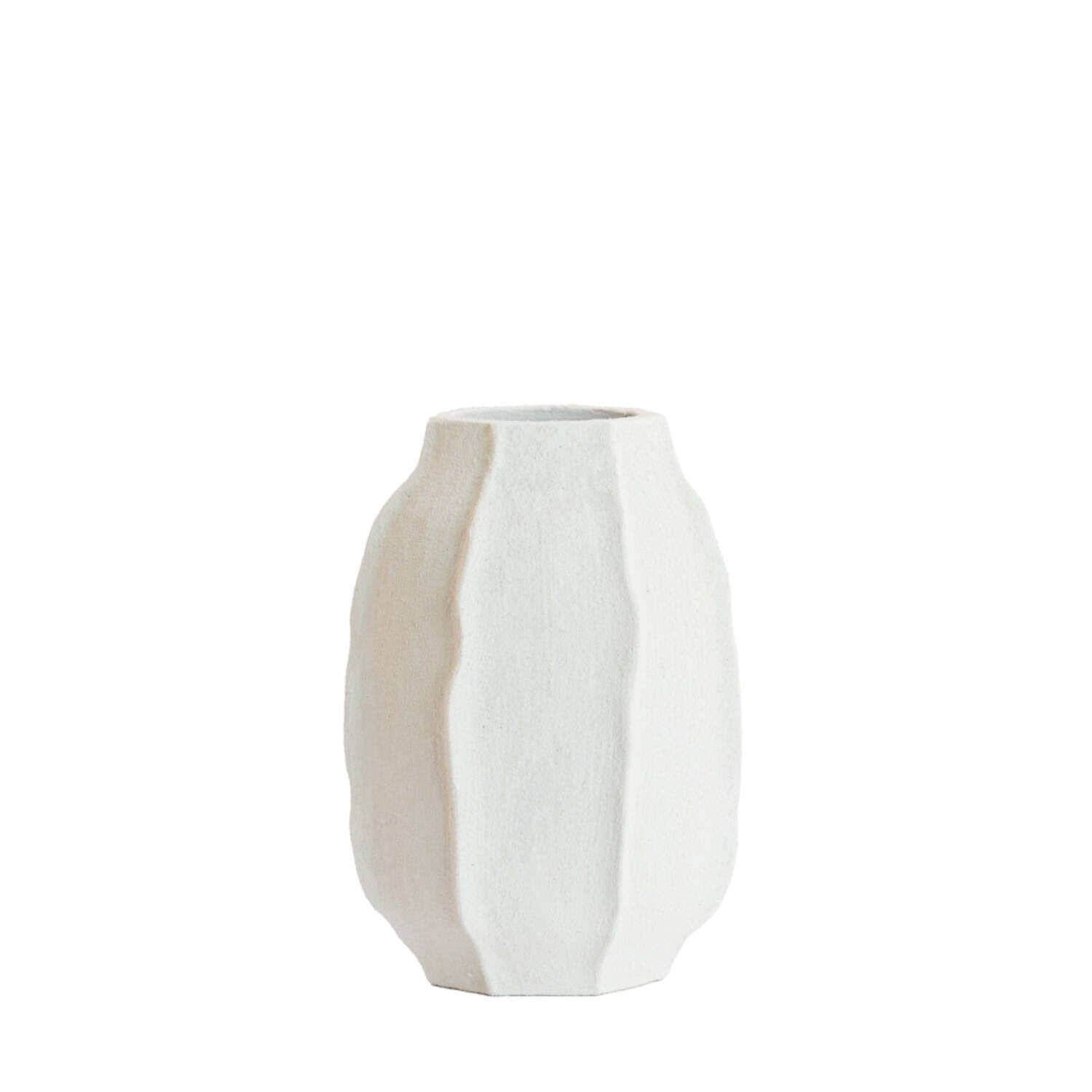 Vaas deco Ø29x42 cm SAPHIRA mat wit