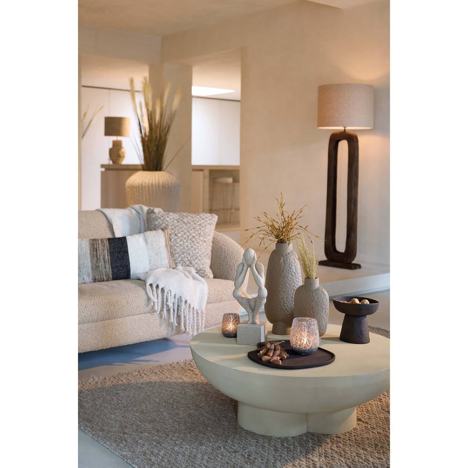 Schaal op voet Ø20,5x18 cm OTA donker bruin