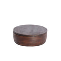 Deco box Ø19x7 cm METETI hout mat donker bruin