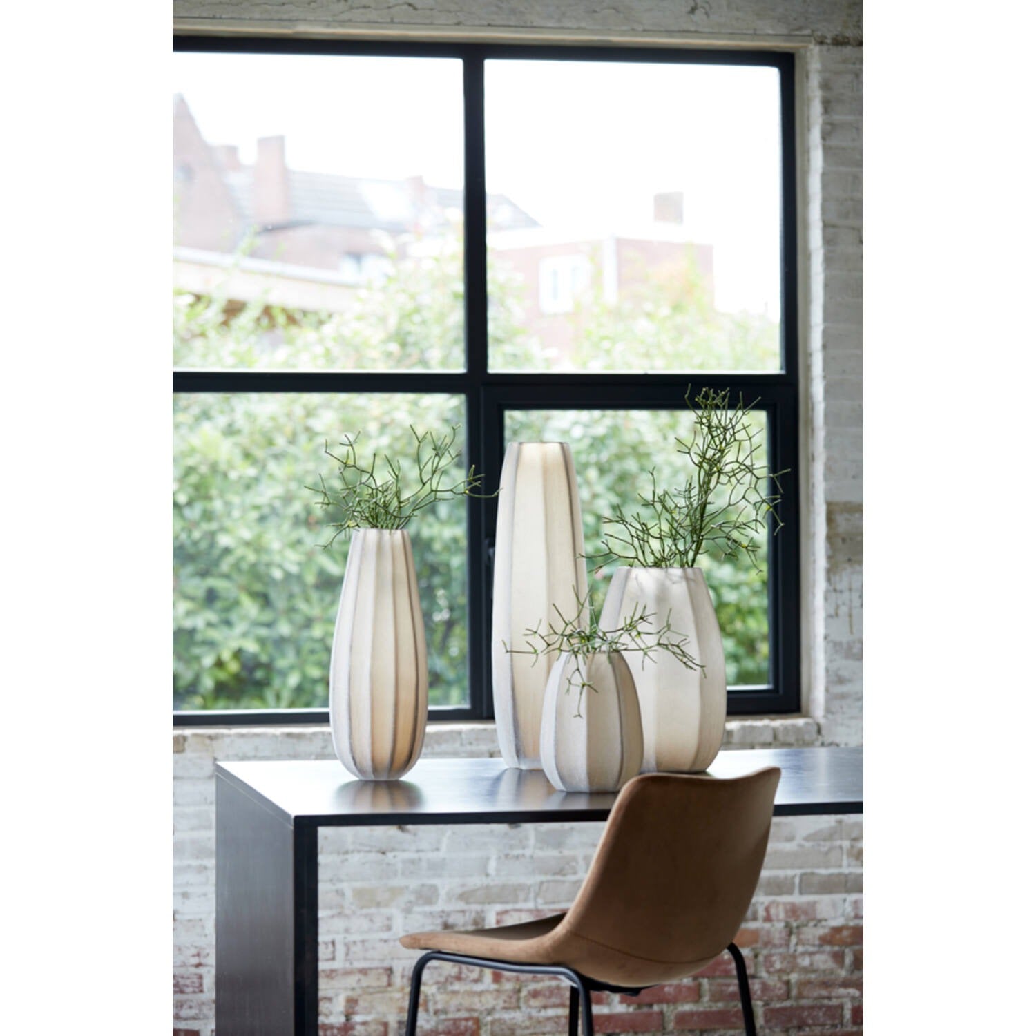 Vaas Ø17,5x44,5 cm BRADLEY glas licht bruin